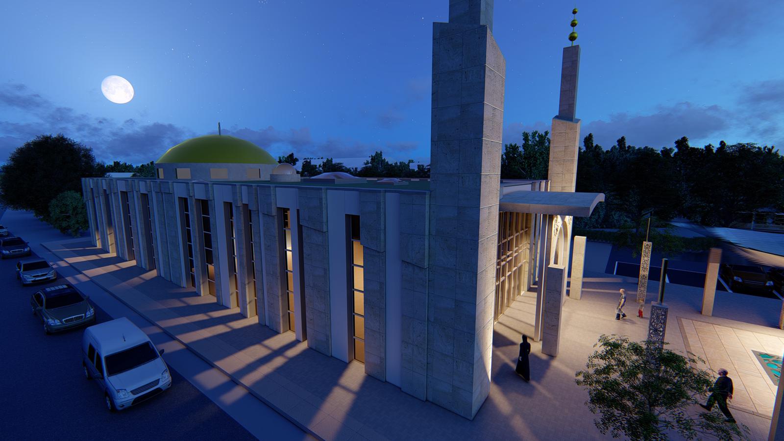 Neue Moschee in der Abendstimmung